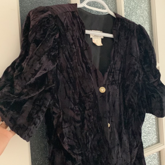 VINTAGE Goth Button Down Dress or Short Sleeve Blazer (10) - Picture 3 of 7